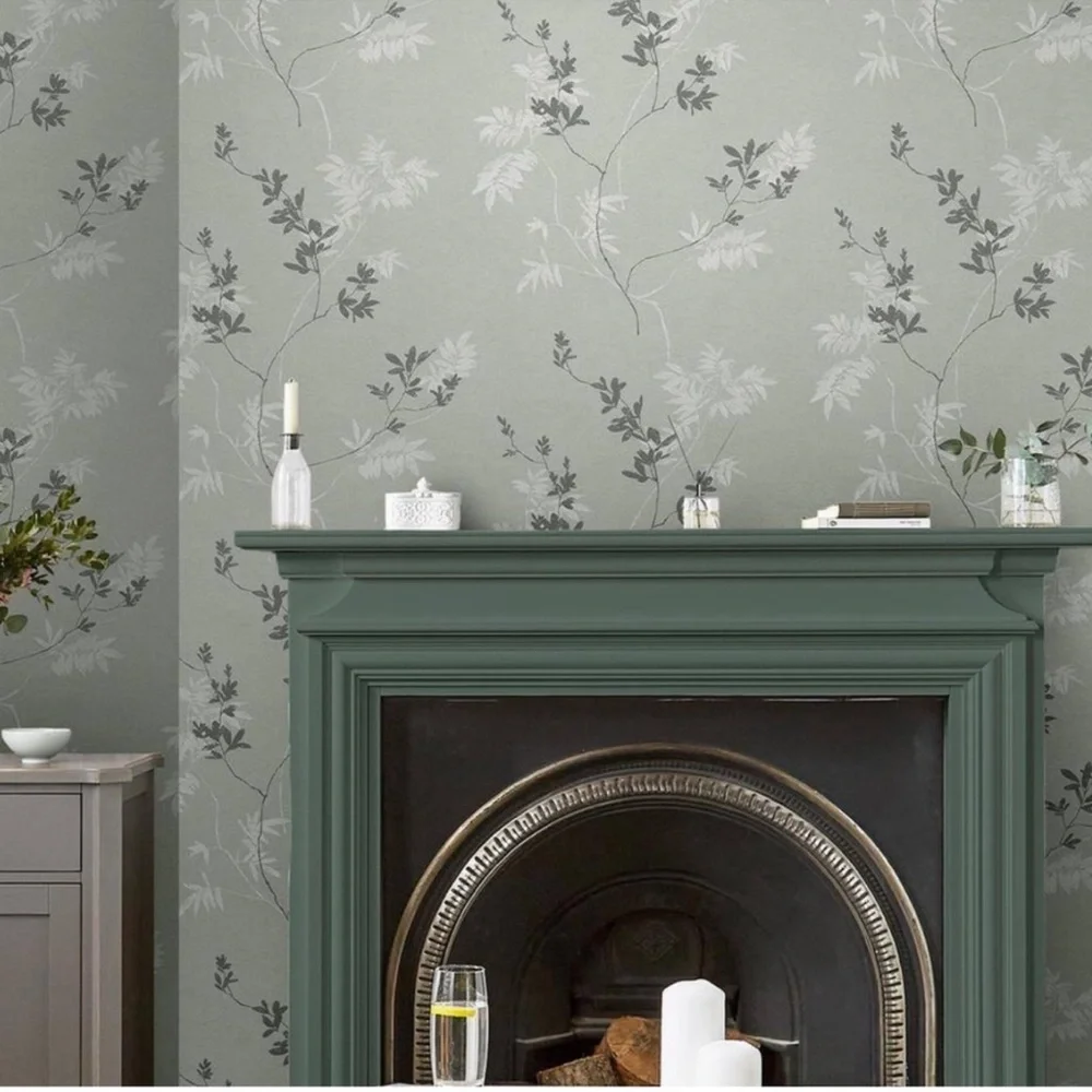 Laura Ashley Wallpaper Mari Mineral Green, 1 roll, Pattern 119840 Batch 007, New